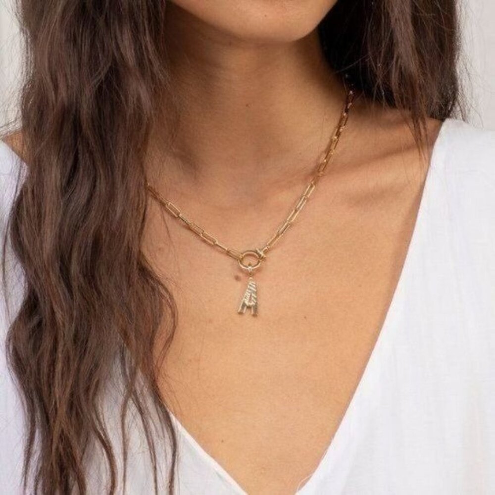 Gorjana Parker Charm Alphabet Initial K 18K Gold Plated - Picture 3 of 8